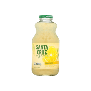 Santa Cruz Organic Pure Lemon Juice, 100% Juice, 16 oz, Glass Bottle 